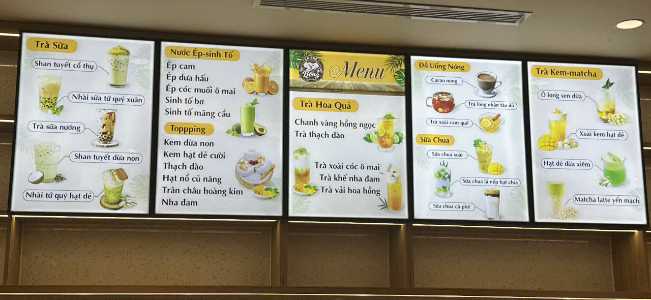 Menu Cà Phê Bống